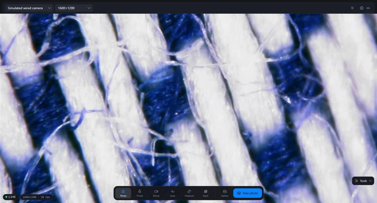 Latest xploview desktop interface with fabric filling the view and current image tools